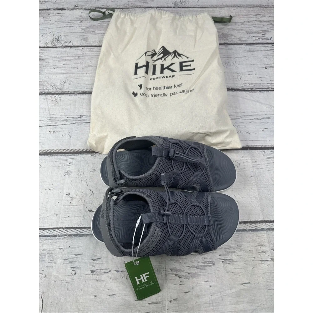 Hike Footwear HF Baresandals II Dark Grey Barefoot Sandals M-5.5 ,W -7.5 NIB